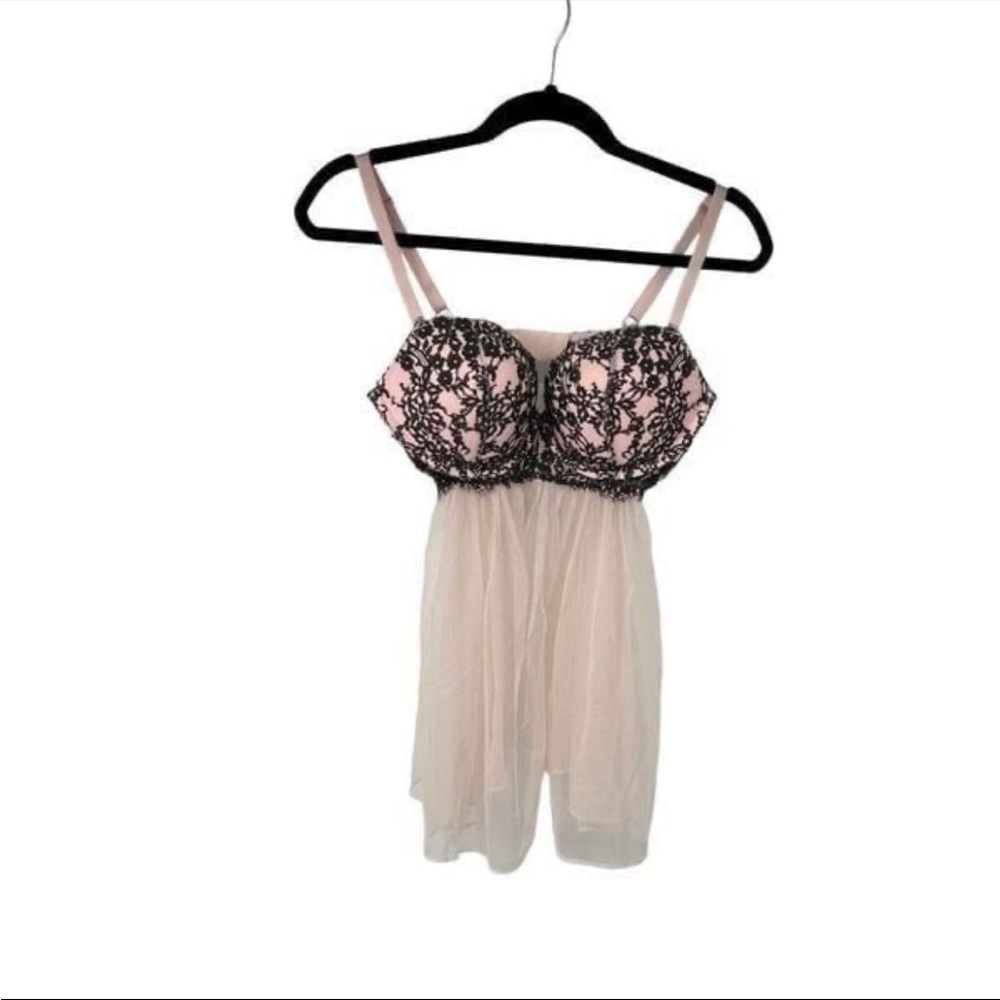 Victoria’s Secret pink and black babydoll